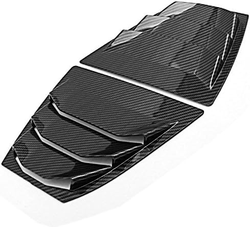 Duspper - 2pcs Carbon fiber color Rear Quarter Panel Window Side Louvers Vent Trim fit for Mazda3 4D 2014-2018 Car Accessories Styling