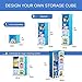 MAGINELS Portable Kid Organizers and Storage Organizer Clothes Wardrobe Cube Closet MultiFuncation Bedroom Armoire Children Dresser Rack Blue Forest Animal 6 Cube &1 Hanging Section