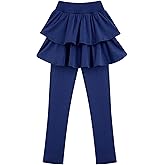 kdoikmu Girls School Uniform Pants Leggings with Skirt Cotton Kids Winter Warm Toddler Tutu Pants