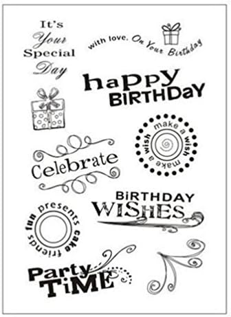 Clear Stamps DIY Scrapbooking Craft Card Happy Birthday 4 by 6-inch Type YS-T008 Green Environmental Protection Character Gentle Have no Effect