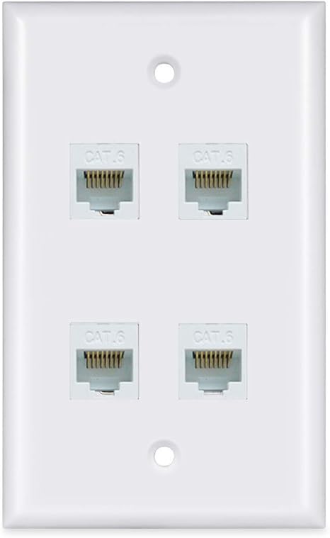 Amazon.com: Ethernet Wall Plate 4 Port - Cat6 Ethernet Cable Wall Plate