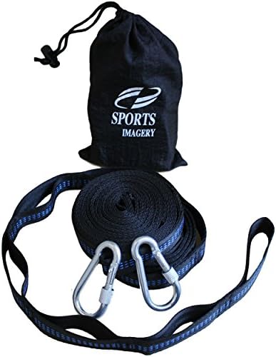 Sports Imagery-Hammock Tree Straps. Extra Long 12 FT Non Stretch Heavy Duty Polyester 600 lb Capacity with 2 Carabiner Hooks For Camping and Hiking