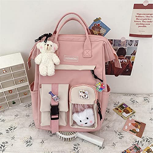 Kawaii Backpack Fashion Waterproof With Kawaii Pin and Accessories Nylon Women Backpack Travel Rucksack for School for Teenage Girl