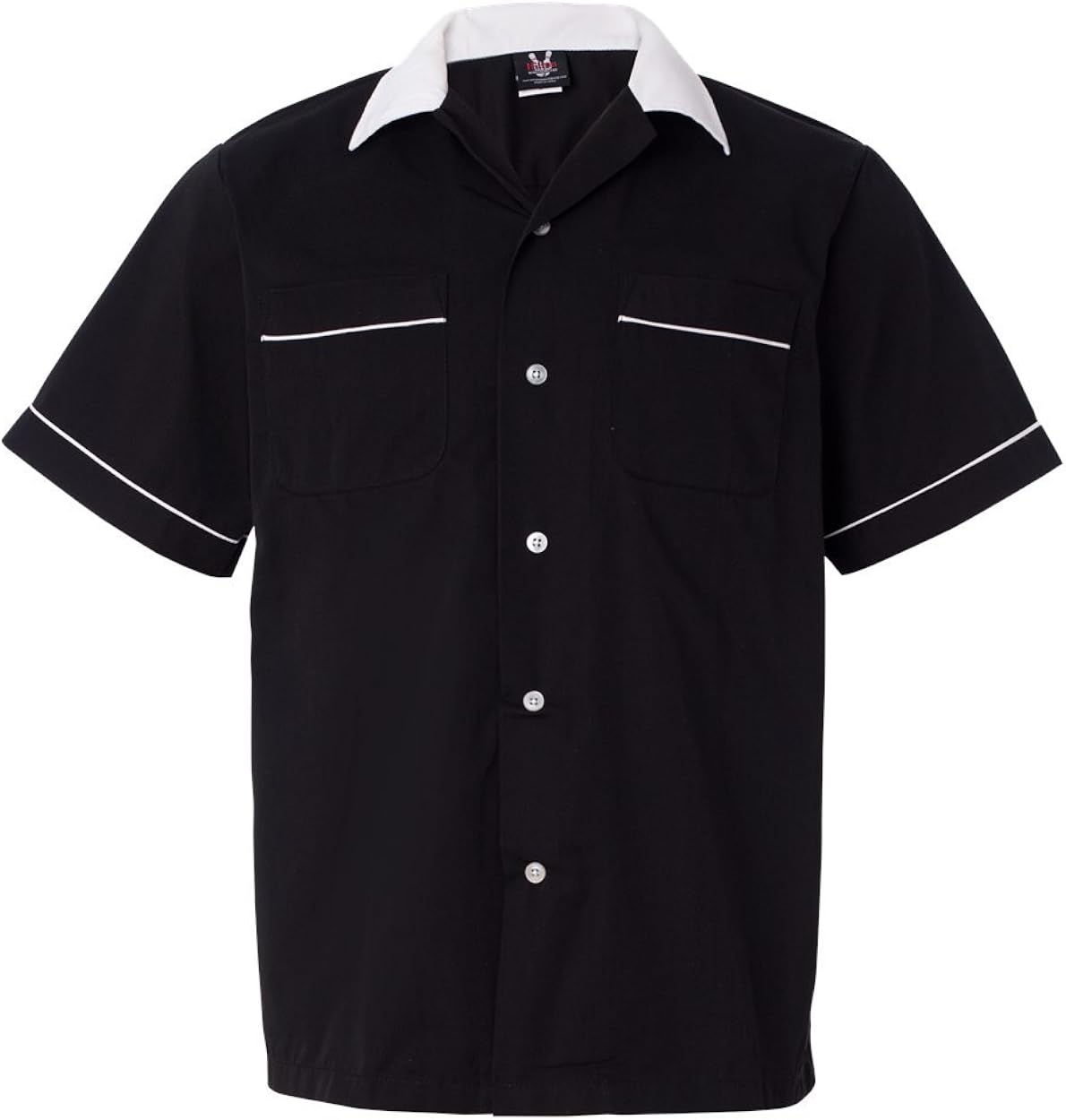 Classic Bowler 2.0 Bowling Shirt Black & White at Amazon Men’s