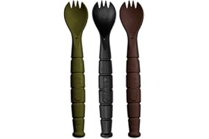 KA-BAR Kabar - Field KIT Spork/Knife - 3 Pac with 1 OD Green - 1 Black - and 1 Dark Brown