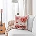 Hexagram Valentines Day Pillow Covers 18 x 18 Inch, Valentines Decoritions Throw Pillow Cover, Red Truck Linen Pillow Cover Cushion Case for Living Room Couch Sofa Valentine's Day Home Decor