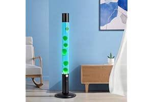 LKUA 30-Inch Relaxing Liquid Motion Lamps,Magma Lamps, Home Decor Living Room Office Bedroom Lamp for Adults (White Water Red Wax) (Blue Water Green Wax)