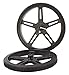 70 x 8mm Black Robot Wheels