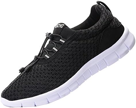 RIGCHO Men's Athletic Running Shoes Fashion Sneakers Lightweight Breathable Casual Mesh Soft Sole Shoes,Black,7US/40EU,MEN