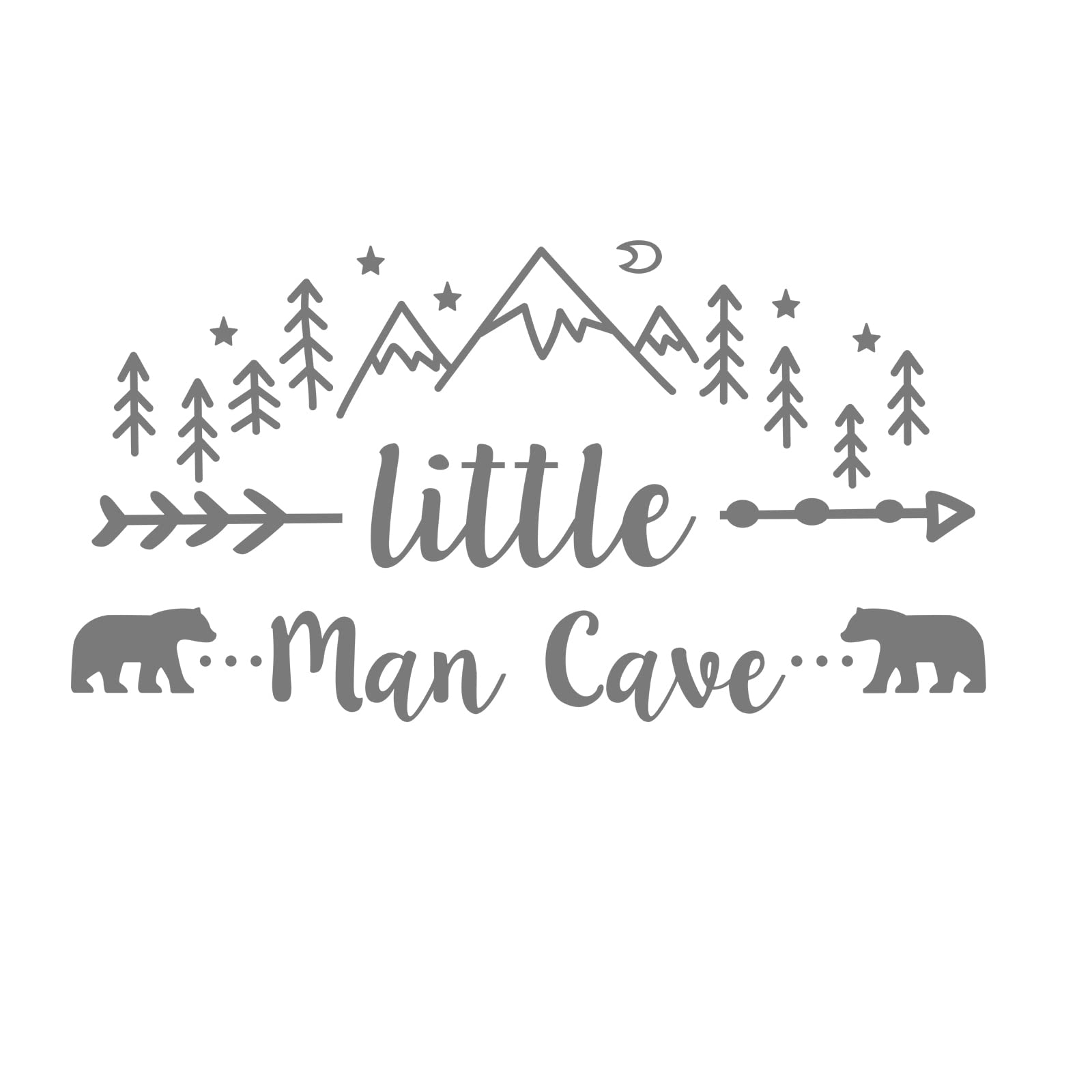 Quanyuchang Little Man Cave Wall Decals, Tribal Mountain Woodland Nursery Decor Bear Decal Arrow Man Cave Stickers for Kids Room Nursery Bedroom Wall Art Murals Removable Boys Wallpaper