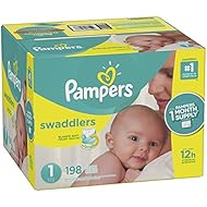 Pampers Swaddlers Disposable Diapers Size 1, 198 Count