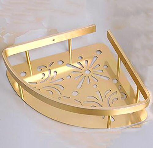 XGMSD European-style Aluminum Single-layer Shelves Double-decked Bathroom Rack Shower Corner Rack Wall Rose Gold Triangle Basket,A