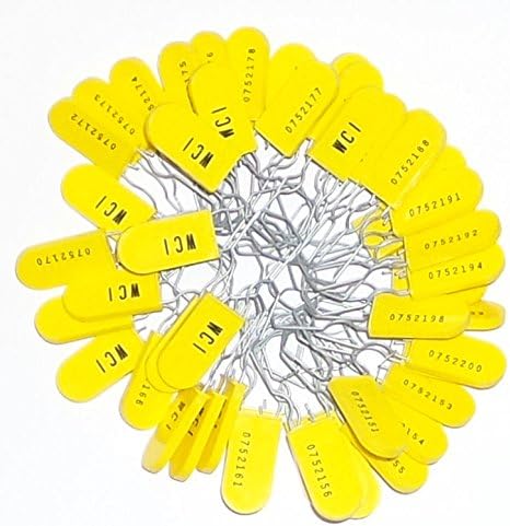 50 Yellow Plastic Security Padlock Seal Hasps - 3"