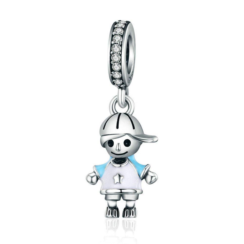 Boy Charm 925 Sterling Silver Child Charm Birthday Charm Gift Charm for Pandora Charm Bracelet (Boy)