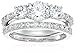 Sterling Silver Cubic Zirconia Round 3-Stone Bridal Ring, Size 6