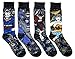 Hyp Superman Batman Flash Wonder Woman Starry Night Men's Crew Socks 4 Pair Pack