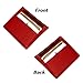 DEEZOMO Genuine Leather RFID Blocking Card Case Wallet Slim Super Thin 6 Card Slots Compact Wallet - Red
