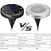 4pcs Solar Lights Outdoor - Solar Ground Lights for Pathway Garden Steps - Auto on When Darkness and Off When Daytime 2 Light Settings Waterproof Work for 20hours - Lit up on Cloudy Day (White)