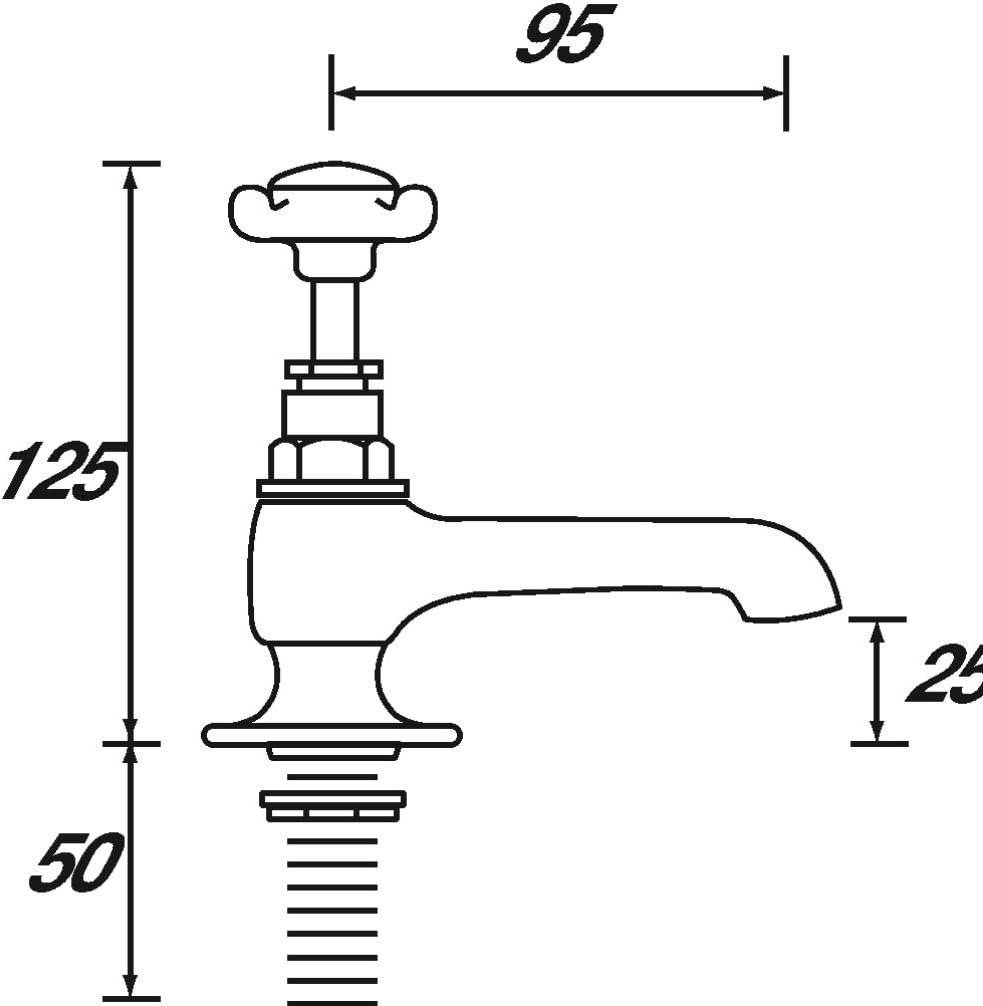 Bristan N 1/2 G CD 1901 Basin Pillar Taps Gold BigaMart