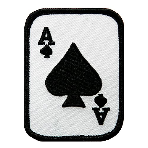 ACE OF SPADES EMBROIDERED PATCH IRON-ON POKER CARD EMBLEM