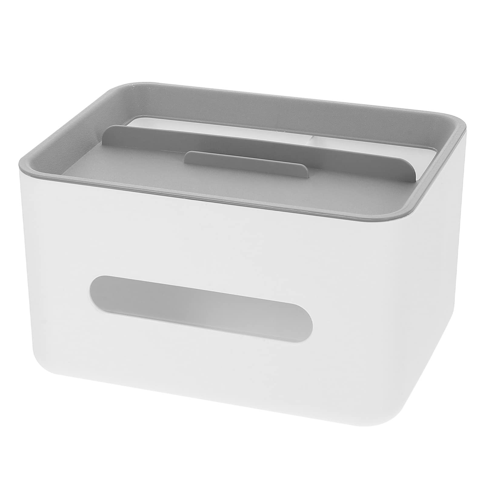 BESPORTBLE Remote Controller Organizer Multifunctional Tissue Dispenser Desktop Storage Case for Napkins Glasses and More Sturdy Design for Office Home Use Grey Color