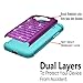 STARSHOP Compatible with Samsung Galaxy Grand Prime Case, Slim Dual Layer Armor Cover with Spot Diamond and [Premium HD Screen Protector Included] Teal Purple