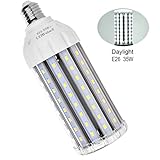 35W E26 LED Corn Light Bulb, MHtech E26 LED Bulb Cool White 6000K 3500 Lumen 300 Watt Equivalent Large Area Light Bulb LED for Home Street Lamp Garage Factory Warehouse Backyard Garden (E26 LED 6000K)