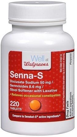 Walgreens Senna-S Stool Softener with Laxative Tablets 220 by senna-s