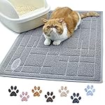 VIVAGLORY Tappetino per lettiera Gatti, Non tossica Grande (90 × 60 cm) Tappetino per lettiera, Morbida al Tatto, Facile…