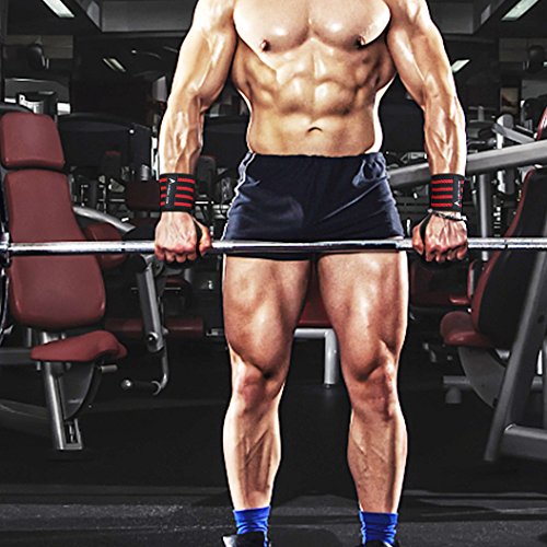 Gymnastics Hand Grips / CrossFit Gloves with Wrist Wrap Support -Perfect for WODs,Pull up,Power Weight Lifting,Kettlebells and Gym Workout (Blue4)