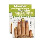 Fingernail Friends Colorful Nail Stickers Nail Art for Children, Monster Stickers with Cuticle Tattoos (50 Stickers & 50 Cuticle Tattoos)