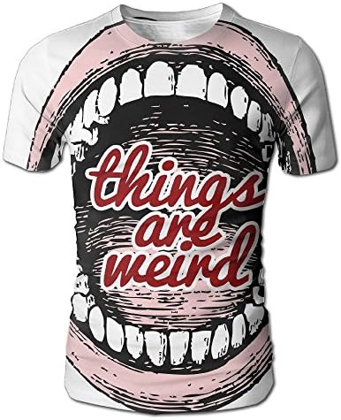Are One Men's T-shirt 3D Digital Full Print Weird Mouth Design Casual Short Sleeves
