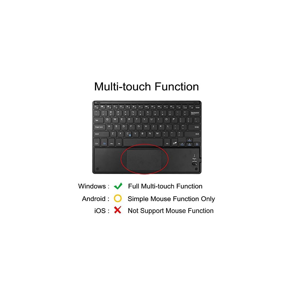 Fintie Ultrathin 4mm Wireless Bluetooth Keyboard with Builtin Multi