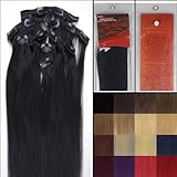 Dsgoogle 18''7pcs Remy Clip in Human Hair Extensions 01 Jet Black in New Hot Sale for Women's Beauty Assories 70g