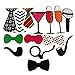 Tinksky Photo Booth Props 60pcs Kit for Wedding Party Birthdays Photobooth Dress-up Accessories & Party Favors