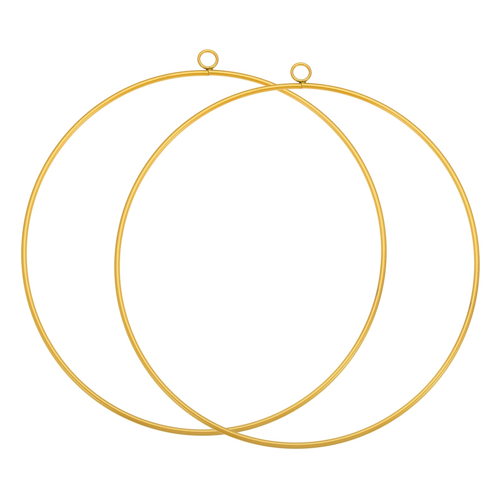 PATIKIL 10 Inch Metal Floral Hoop, 2Pcs Circle Dream Catcher Rings Supplies for Wedding Wreath Decor DIY Party Macrame Wall Hanging Craft, Gold Tone