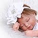 NPK Collection Mini Handmade10''/26cm Sleeping Full Body Silicone Vinyl Real Looking Reborn Baby Dolls White Dress Lifelike Newborn Girl Doll