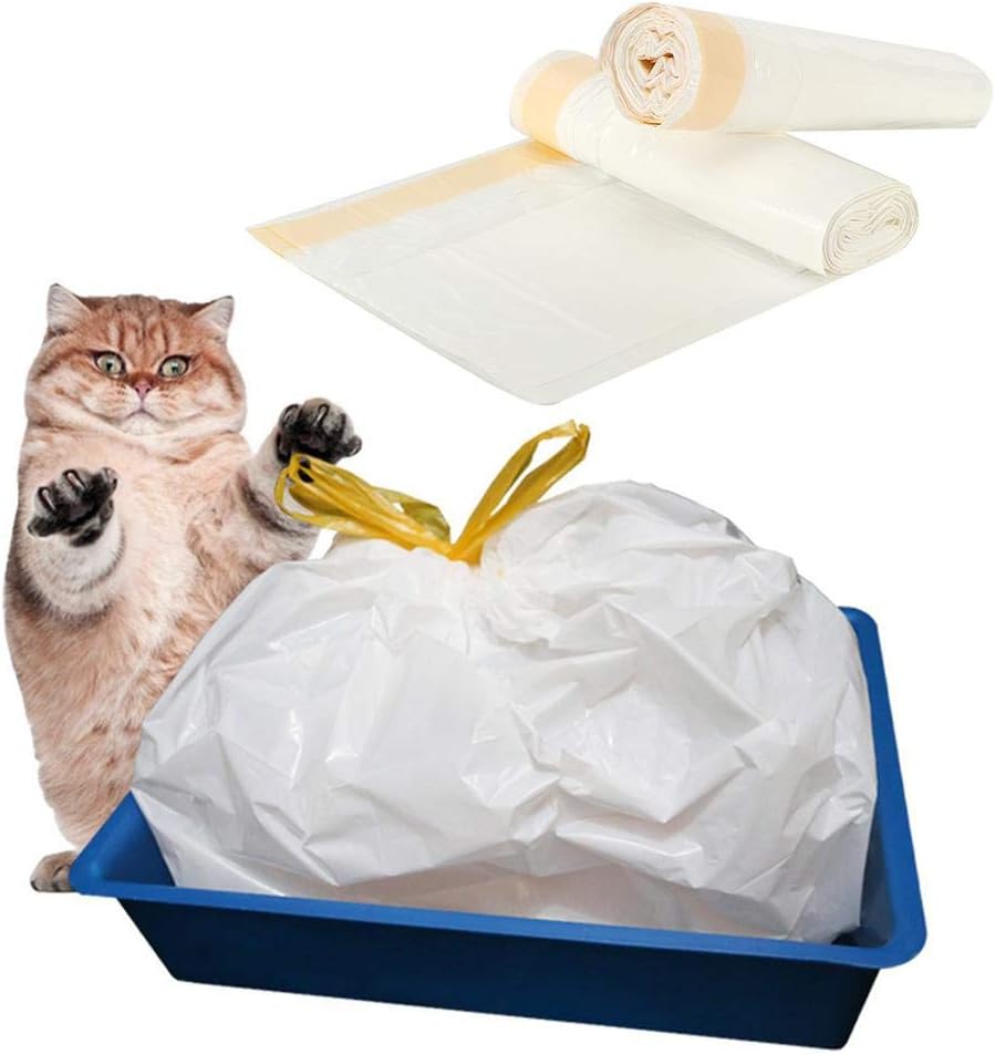 Cat Litter Pan Bags,2 Packs Cat Litter Box Liners Cat Litter Pan Bags with Drawstring Pet Cat Supplies(L) - Image 4