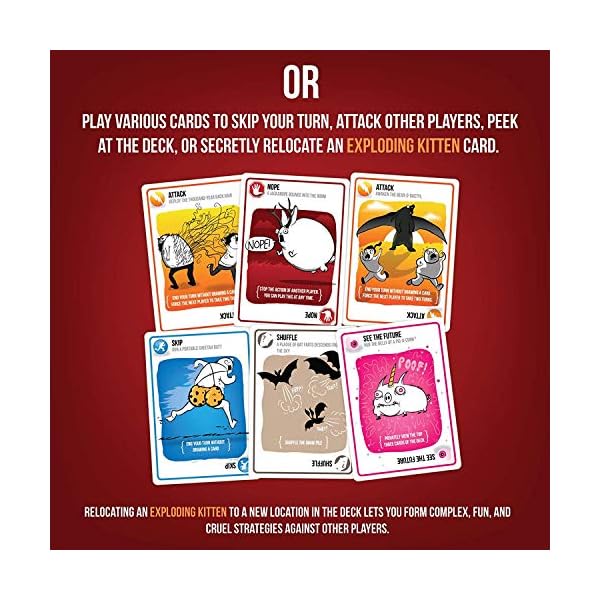Original Edition by Exploding Kittens - Card Games for Adults Teens & Kids - Fun Family Games - A Russian Roulette Card…