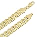 9mm 14k Gold Plated Pressed Cuban Link Curb Chain Necklace, 20