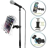 AccessoryBasics EasyAdjust cymbal Microphone Mic Stand Tablet Mount for Apple iPad PRO Air Mini Samsung Galaxy Tab Surface Pro/Book & iPhone 7 Plus 6S Galaxy S8+ S7 Edge LG V20 MOTO Smartphones