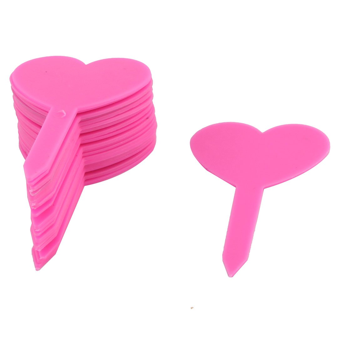 Sourcingmap Plastic Household Garden Heart Shaped Seed Tag Label Marker Stick 20pcs Pink