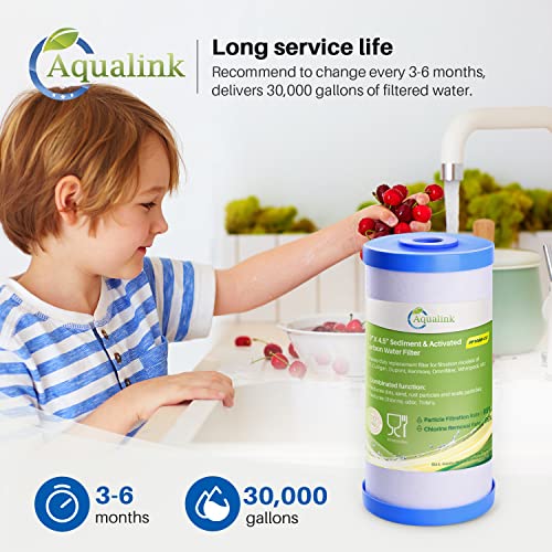 AQUALINK 5 Micron 10" x 4.5" Whole House Sediment Activated Carbon