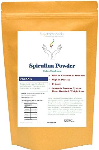 ORGANIC SPIRULINA POWDER (16 OUNCES) PROTEIN, AMINO ACIDS, IRON, MAGNESIUM, CALCIUM, ZINC, GREAT FOR VEGETARIANS AND VEGANS, ENERGY AND IMMUNITY BOOSTER