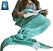 LAGHCAT Mermaid Tail Blanket Crochet Mermaid Blanket for Adult, Soft All Seasons Snuggle Mermaid Sleeping Bag Blankets, Classic Pattern (71