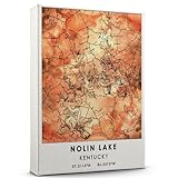 Nolin Lake Map Poster, Kentucky Map Art Poster, Map