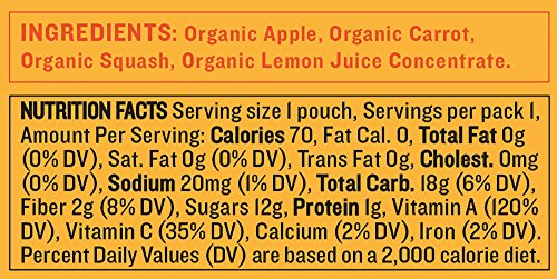 Peter Rabbit Organics, Carrot, Squash and Apple Puree, 4.4-Ounce Pouches (Pack of 10)
