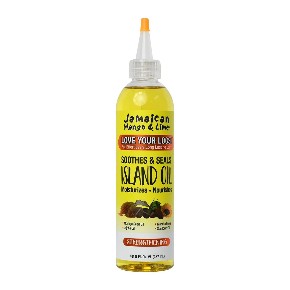 Jamaican Mango & Lime - Island Oil 237ml (Pack of 1) - Lubricates scalps, Nourishes roots and strengthens locks. Helps soothe dry scalp. Sulphate and Paraben Free.