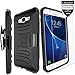 Galaxy J7 Case With Tempered Glass Screen Protector,IDEA LINE(TM)Heavy Duty Armor Shock Proof Dual Layer Holster Locking Belt Swivel Clip with Kick Stand + Stylus Pen(Black/Black)
