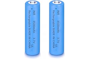 Yuntunele 2 Pcs 18650 Rechargeable 3.7V High Capacity 3500mAh Genuine18650 Button Top Battery for Headlamp, LED Flashlight